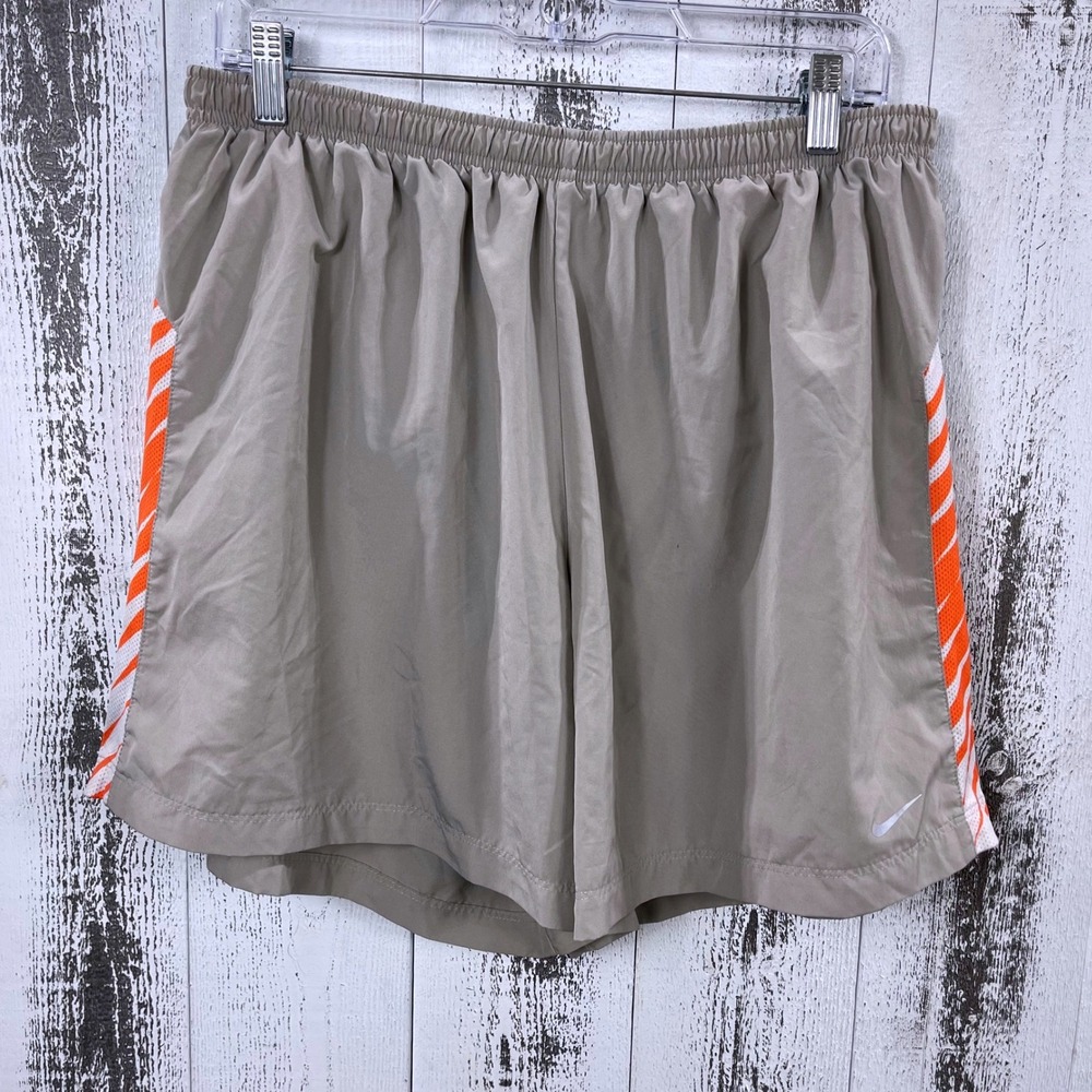 Nike Running Shorts Men's 2XL‎ Dri-Fit Striped Gray Lined